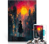 Rompecabezas de 1000 Piezas para Adultos Perdido en la Ciudad Escena Urbana neoexpresionista Juego Intelectual Buen Regalo 52x38cm