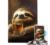Rompecabezas de 1000 Piezas para Adultos Perezoso Bebiendo Whisky Bourbon Juego Educativo desafiante Juguete Relajante Divertido y con Ideas de Regalo Originales Tamaño 38x26cm