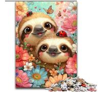 Rompecabezas de 1000 Piezas para Adultos, Perezoso Entre Las Flores, Ideal para divertirse en Familia en Navidad, Acción de Gracias, cumpleaños y Pascua, 50x75cm