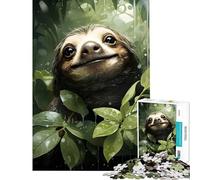 Rompecabezas de 1000 Piezas para Adultos Perezoso Feliz en la Naturaleza Juego Educativo desafío Juguete Juego de ingenio Regalo de cumpleaños (tamaño 38x52cm)