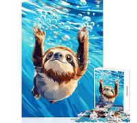 Rompecabezas de 1000 Piezas para Adultos Perezoso Nadando bajo el Agua Juguete Educativo Gran Regalo para Juegos Juego Educativo para cumpleaños Navidad tamaño 50x75cm