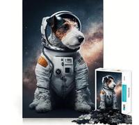 Rompecabezas de 1000 Piezas para Adultos Perro Astronauta,Arte de Corte preciso,Juego para desarrollar la Mente,Entretenimiento,diversión,Regalo de cumpleaños (38x52cm)