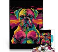 Rompecabezas de 1000 Piezas para Adultos Perro Boxer Bulldog Boxeador Juguetes de Juego Decoración de Pared cumpleaños y Navidad 75x50cm