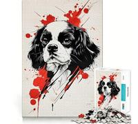 Rompecabezas de 1000 Piezas para Adultos Perro Cavalier King Charles Spaniel,Juego de Habilidad Mental y preciso para desarrollar la Mente y la Mente,Ideal para Momentos de Paz y diversión,Regalo