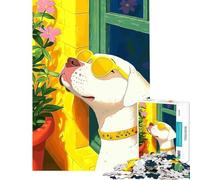 Rompecabezas de 1000 Piezas para Adultos Perro con Gafas de Sol Juguete Intelectual Juego Imposible Aprendizaje Educativo Regalos de Amigo Invisible (Tamaño 38x52cm)