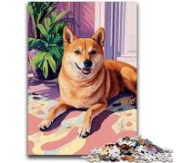 Rompecabezas de 1000 Piezas para Adultos: Perro en el sofá, Vacaciones en casa, Matar el Tiempo con Piezas Completamente entrelazadas de Formas aleatorias, 26x38cm