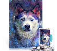 Rompecabezas de 1000 Piezas para Adultos Perro Husky Ayuda al Cerebro a ejercitar Juguetes adictivos para Cultivar la Paciencia. Ideas de Regalos 38x26cm