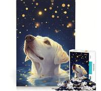 Rompecabezas de 1000 Piezas para Adultos: Perro Mirando Las Estrellas, Juego Imposible, Ideal para Pasar el Tiempo en casa, Regalo para Amigos y Familiares 38x26cm
