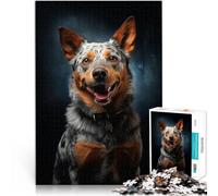 Rompecabezas de 1000 Piezas para Adultos Perro Pastor Australiano Sonriente Acertijo para Cada Pieza es única: un desafiante y Divertido Juego Familiar 52x38cm