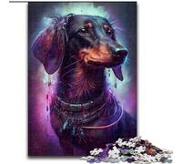 Rompecabezas de 1000 Piezas para Adultos, Perro Salchicha de Madera, Mayores de 14 años, 50x75cm, Juego de ingenio para Adolescentes, Fiestas