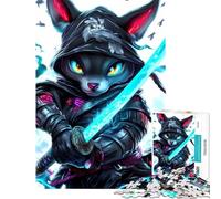 Rompecabezas de 1000 Piezas para Adultos Perro Salchicha Ninja Cyberpunk Juguete de Bricolaje para Adultos decoración de Pared cumpleaños y Navidad (tamaño 38x26cm)