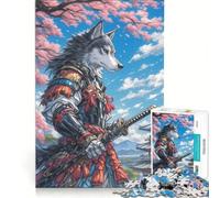 Rompecabezas de 1000 Piezas para Adultos: Perro samurái de Alaska, Juego práctico, Mejora la Memoria, Toda la Familia 38x52cm