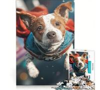Rompecabezas de 1000 Piezas para Adultos Perro superhéroe Juegos Familiares Divertido y con Humor cumpleaños 50x75cm