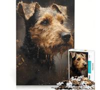 Rompecabezas de 1000 Piezas para Adultos Perro Welsh Terrier Un Juego Precioso e Imposible Que supone un Reto difícil para Fortalecer el Amor en Pareja 50x75cm