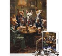Rompecabezas de 1000 Piezas para Adultos Perros Cerveza en una Taberna decoración del hogar Juguetes Regalos de Amigo Secreto Juego práctico Entrena tu Cerebro y Tus Manos tamaño 38x52cm