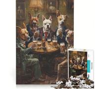 Rompecabezas de 1000 Piezas para Adultos: Perros y Cerveza en una Taberna, Juego de ingenio, decoración Perfecta, cumpleaños y Navidad 38x26cm