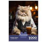 Rompecabezas De 1000 Piezas para Adultos Persian Cat in The Pub Rompecabezas para Adultos Juegos Familiares Difícil Oferta Difícil como Regalo para Toda La Familia 70x50cm/1000pcs