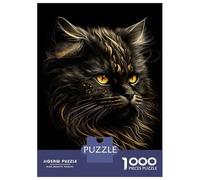 Rompecabezas De 1000 Piezas para Adultos Persian Cats Black Gold Rompecabezas para Adultos Juguetes DIY Regalos para Mujeres Regalos para Amigos Y Familiares 52x38cm/1000pcs