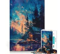 Rompecabezas de 1000 Piezas para Adultos Pesca al Atardecer, Juego de lógica de Ajuste Exacto, Juguete Divertido, Juego de Juego Libre, Regalo de cumpleaños (50x75cm)