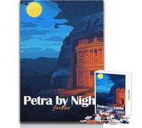 Rompecabezas de 1000 Piezas para Adultos, Petra de Noche, Jordania, Juego Educativo Familiar, decoración Perfecta, Regalo de cumpleaños, tamaño 38x52cm