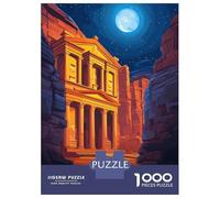 Rompecabezas De 1000 Piezas para Adultos Petra, Jordan Night View Rompecabezas para Adultos Juego Práctico Decoración del Hogar Difícil Y Desafiante 70x50cm/1000pcs