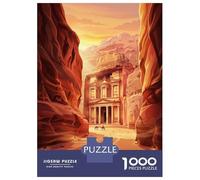 Rompecabezas De 1000 Piezas para Adultos Petra Jordan Travel Rompecabezas para Adultos Juegos Divertidos Corte De Precisión Actividades Divertidas En Casa, 52x38cm/1000pcs