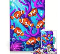 Rompecabezas de 1000 Piezas para Adultos: Pez Payaso en un Arrecife de Coral Juegos educativos, difíciles y desafiantes 38x26cm