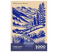 Rompecabezas De 1000 Piezas para Adultos Phillips County, Montana Landscape Art Rompecabezas para Adultos Juegos Divertidos Corte De Precisión Actividades Divertidas En Casa, 52x38cm/1000pcs