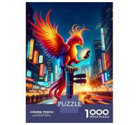 Rompecabezas De 1000 Piezas para Adultos Phoenix in Neon Cityscape Rompecabezas para Adultos Juego De Ingenio Decoración Difícil Y Desafiante 38x26cm/1000pcs