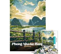 Rompecabezas de 1000 Piezas para Adultos Phong Nha-KE Bang Vietnam Arte paisajístico Ayuda a ejercitar el Cerebro Actividades Familiares Juegos relajantes para Mayores de 14 años Juego (38x52cm)