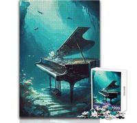 Rompecabezas de 1000 Piezas para Adultos, Piano perdido bajo el Agua, Relajante y Relajante, pasatiempo de Interior, Ajuste, Juguete de Ocio, tamaño 38x52cm