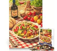 Rompecabezas de 1000 Piezas para Adultos Picnic Italiano,Naturaleza Muerta,Juego de ingenio,Juego de Estrategia,Juego Tranquilo,decoración navideña 38x52cm