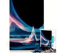 Rompecabezas de 1000 Piezas para Adultos Picos de Hielo celestiales,Arte de Corte Exacto,Juego Creativo,Juguete,Juego para Relajarse, Tranquilo (50x75cm)