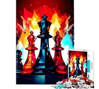 Rompecabezas de 1000 Piezas para Adultos Piezas de ajedrez en un Vibrante Arte Abstracto Juguetes educativos Juego práctico de análisis y lógica Regalo Divertido (Tamaño 38x26cm)