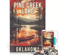 Rompecabezas de 1000 Piezas para Adultos, Pine Creek Lake, Oklahoma, Juguetes para armar, interacción Entre Padres e Hijos, fortalece el Amor Entre Parejas 38x26cm