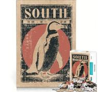 Rompecabezas de 1000 Piezas para Adultos: Pingüino Retro del Sur, Juguetes para armar, interacción Entre Padres e Hijos, fortalece el Amor Entre Parejas 38x26cm