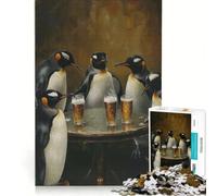 Rompecabezas de 1000 Piezas para Adultos Pingüinos Bebiendo Cerveza en una Taberna Un Juego Relajante Divertido y con Humor 38x52cm