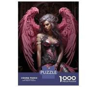 Rompecabezas De 1000 Piezas para Adultos Pink Angel Wings Fantasy Art Rompecabezas para Adolescentes Juguetes De Bricolaje Desafío Difícil Juego Desafiante Regalos 38x26cm/1000pcs