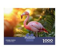 Rompecabezas De 1000 Piezas para Adultos Pink Flamingo in Tropical Setting Rompecabezas para Adultos Juego Práctico Decoración Perfecta Regalos De Cumpleaños Y Únicos 38x26cm/1000pcs