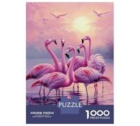 Rompecabezas De 1000 Piezas para Adultos Pink Flamingos at Sunset-1 Rompecabezas para Adultos Juegos De Relajación Desafío Difícil Ayuda A Ejercitar El Cerebro 38x26cm/1000pcs