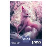 Rompecabezas De 1000 Piezas para Adultos Pink Fox in Blossom Forest Rompecabezas para Adultos Juego Práctico Decoración Perfecta Regalos De Cumpleaños Y Únicos 38x26cm/1000pcs