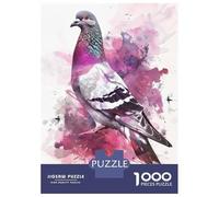 Rompecabezas De 1000 Piezas para Adultos Pink Pigeon Watercolor Rompecabezas para Adultos Juegos Relajantes Análisis Y Lógica Oferta como Regalos para Toda La Familia 70x50cm/1000pcs