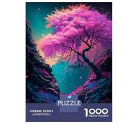 Rompecabezas De 1000 Piezas para Adultos Pink Tree and Small Waterf Rompecabezas para Adultos Juego Práctico Decoración Perfecta Regalos De Cumpleaños Y Únicos 52x38cm/1000pcs