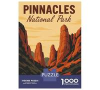 Rompecabezas De 1000 Piezas para Adultos Pinnacles National Park Vintage Poster Rompecabezas para Adolescentes Juego De Ingenio Desafío Difícil Juego Desafiante Regalos 70x50cm/1000pcs