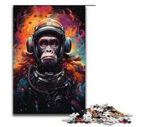 Rompecabezas de 1000 Piezas para Adultos Pintura a Color piloto orangután Rompecabezas para Juego Educativo desafío Juguete Obra de Arte Regalo 1000 Piezas (38 x 26 cm)