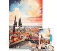 Rompecabezas de 1000 Piezas para Adultos, Pintura al óleo de Colonia, Juego Imposible, Actividades Divertidas para Hacer en casa, Ideal para Decorar el Escritorio 38x52cm