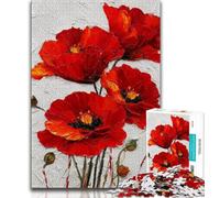 Rompecabezas de 1000 Piezas para Adultos Pintura al óleo de Flor de Amapola Ideal para Adolescentes Juguete Educativo Intelectual Relajante Regalo de Amigo Secreto (26x38cm)