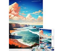Rompecabezas de 1000 Piezas para Adultos Pintura al óleo de Great Ocean Road decoración del hogar Juguetes Ideas de Regalo Juego Educativo Adecuado para decoración de Escritorio tamaño 38x26cm