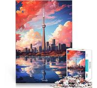 Rompecabezas de 1000 Piezas para Adultos Pintura al óleo de la Ciudad de Toronto Juegos Divertidos Regalo para cumpleaños 75x50cm