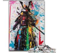 Rompecabezas de 1000 Piezas para Adultos, Pintura al óleo de Ninja samurái, Rompecabezas, Juego Decorativo DIY, Juguete Interactivo Familiar tamaño 26x38cm